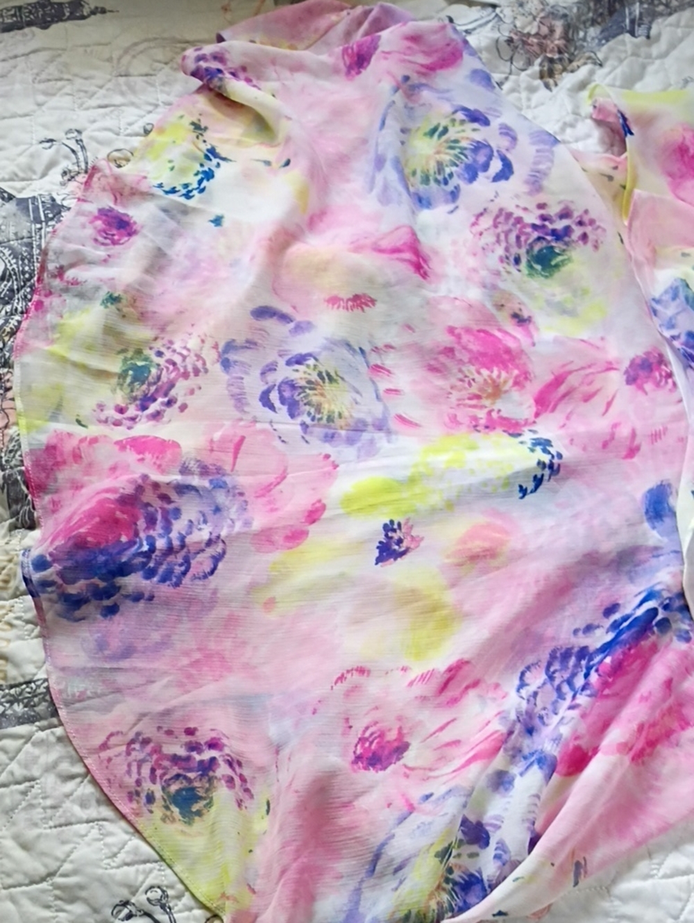 NWT Marc New York Floral Pastel Watercolor Maxi Dress NWT in Pink, Blue & Yellow - Picture 5 of 7